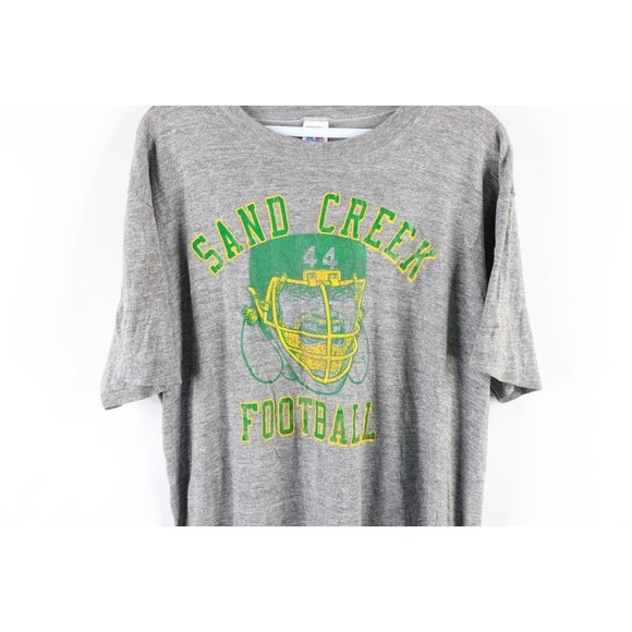 Vintage 90s Russell Athletic Mens Large Triblend Football Spell Out T-Shirt USA - Picture 4 of 8